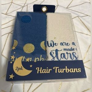 Tru Beauty Hair Turbans 2 Pack Moon And Stars New In Box
